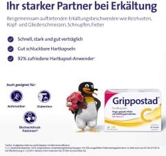 GRIPPOSTAD C Hartkapseln - Viên nén điều trị cảm lạnh, giảm đau, hạ sốt và tăng sức đề kháng với Vitamin C, hộp 24 viên