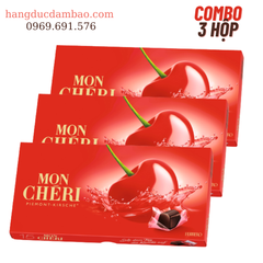 Combo 03 hộp Moncheri socola nhân rượu, hộp 15 viên [3x157g]