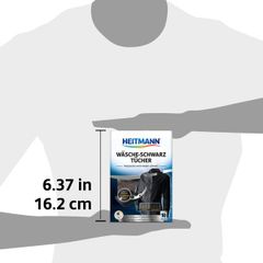 HEITMANN - Giấy nhuộm Đen quần áo, cho quần áo màu đen bị bạc màu trở nên như mới, hộp 10 tờ