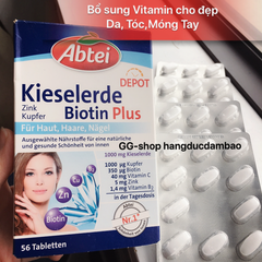 ABTEI Kieselerde Biotin Plus - Cho da khỏe, tóc đẹp và móng chắc khỏe, hộp 56 viên - Depot Tabletten