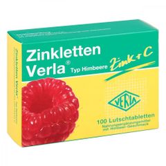 ZINKLETTEN VERLA - Viên ngậm vị mâm xôi bổ sung Kẽm + Vitamin C cho trẻ em và người lớn, hộp 100 viên