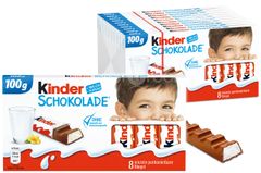 SCHOKOLADE KINDER - Kẹo socola nhân kem sữa ngọt thơm (60% sữa) - Hộp 100g (8 thanh x 12,5g)