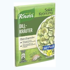 Knorr Salatkrönung Drill - Gia vị trộn salat dưa chuột với rau thơm thì là, set 5 gói