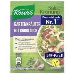 Knorr Salatkrönung Knoblauch - Gia vị trộn salat vườn rau sốt Tỏi, set 5 gói