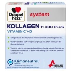 Doppel herz KOLLAGEN 11.000 PLUS - VI CHẤT BẢO VỆ, NUÔI DƯỠNG SỤN, XƯƠNG VÀ KHỚP, hộp 30 ống thủy phân dạng nước hấp thụ tối ưu vào cơ thể