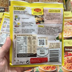 MAGGI Spaghetti Alla Carbonara - Gia vị mỳ Ý sốt Kem thơm béo, 3 phần ăn