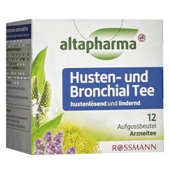ALTAPHARMA Husten und Bronchical Tee - Trà dược liệu trị cảm lạnh, viêm đường hô hấp trên, hỗ trợ phế quản, hộp (8 gói x 2g).
