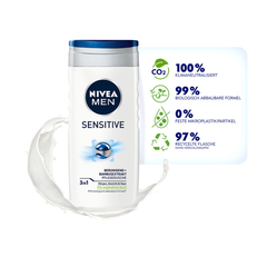 NIVEA MEN 3in1 - Pflegedusche Sensitive - Sữa tắm gội chiết xuất tre, làm dịu cơ thể, 250ml