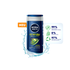 NIVEA MEN 3in1 - Pflegedusche Energy - Sữa tắm gội bạc hà, tràn đầy năng lượng, 250ml