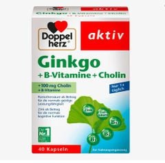 Doppelherz Ginkgo + Vitamine B + Cholin - Viên uống bổ não, hộp 40 viên