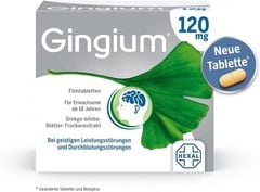 Gingium 120mg - Viên nén uống bổ não, tăng cường trí nhớ, điều trị tiền đình, hộp 120 viên