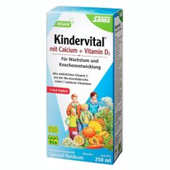 SALUS Kindervital - Siro bổ sung D3 + Canxi tăng chiều cao, chống còi xương, suy dinh dưỡng từ trái cây, lọ 250ml