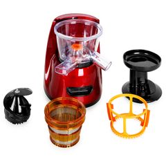 KLARSTEIN - Máy ép trái cây tốc độ chậm 150W 70 V/p, màu đỏ - Fruitpresso Bella Rossa Slow Juicer