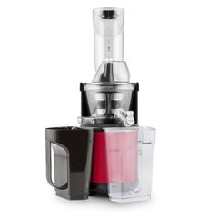 KLARSTEIN - Máy ép trái cây tốc độ chậm 400W 60v/p màu đỏ - Fruitberry Slow Juicer Edelstahl Rot