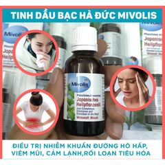 MIVOLIS - Tinh dầu bạc hà Nhật bản điều trị đau chướng bụng, bệnh đường hô hấp trên và đau cơ, 30 ml