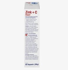 MIVOLIS Zink + C Depot - Viên nang bổ sung kẽm + C tăng cường hệ miễn dịch khỏe mạnh, hộp 60 viên