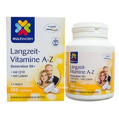 MULTINORM Langzeit Vitamine A-Z generation 50+ Thuốc bổ tổng hợp cho 50 tuổi trở lên, Hộp 100v