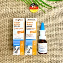 RATIOPHARM Nasen Spray - Xịt mũi điều trị sổ mũi, nghẹt mũi, viêm xoang và viêm ống tai cho người lớn