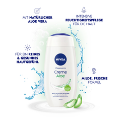 NIVEA Cream Aloe - Sữa tắm Nha Đam dưỡng ẩm cho da khô, chai 250ml