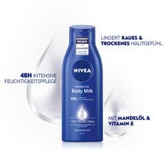 NIVEA Body Milk 48h - Sữa dưỡng thể tăng cường dưỡng chất với dầu hạnh nhân và vitamin E, 400 ml