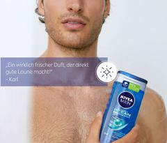 NIVEA MEN 3in1 - Pflegedusche Fresh Ocean - Sữa tắm gội tươi mát với khoáng biển, 250ml