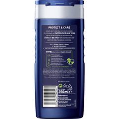 NIVEA MEN 3in1 - Pflegedusche Protect & Care - Sữa tắm gội chiết xuất nha đam, bảo vệ và chăm sóc cơ thể, 250ml