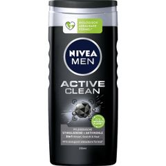 NIVEA MEN 3in1 - Pflegedusche Active Clean - Sữa tắm gội Than hoạt tính, 250ml