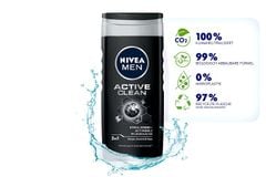 NIVEA MEN 3in1 - Pflegedusche Active Clean - Sữa tắm gội Than hoạt tính