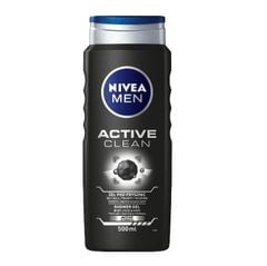NIVEA MEN 3in1 - Pflegedusche Active Clean - Sữa tắm gội Than hoạt tính
