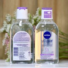 NIVEA O2 - Tẩy trang Oxy cho da nhạy cảm và mascara không thấm nước, lọ 400ml