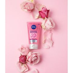 NIVEA Rosenwasser - Gel rửa mặt hoa hồng, 2in1 làm sạch, cân bằng độ ẩm, tuýp 150ml