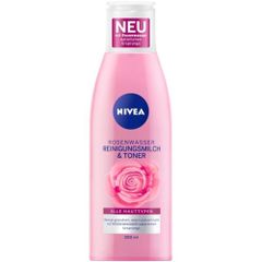 NIVEA Milch Toner - Sữa hoa hồng, 2in1 làm sạch, cân bằng độ ẩm và trẻ hóa làn da, lọ 200ml