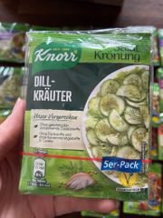 Knorr Salatkrönung Drill - Gia vị trộn salat dưa chuột với rau thơm thì là, set 5 gói