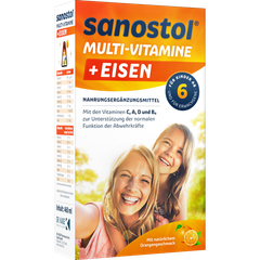 SANOSTOL 6 Siro Multi + Eisen - Vitamin tổng hợp bổ sung thêm Sắt cho trẻ từ 6 tuổi và người trưởng thành 460ml A-Z