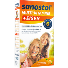 SANOSTOL 6 Siro Multi + Eisen - Vitamin tổng hợp bổ sung thêm Sắt cho trẻ từ 6 tuổi và người trưởng thành 460ml A-Z