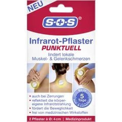 SOS INFRAROT PFLASTER PUNKTUELL - Miếng dán hồng ngoại giảm đau cơ & khớp cục bộ, 2 miếng 4x4cm