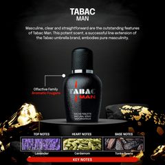 TABAC MAN EDT Natural Spray - Nước hoa nam tính, hương gỗ cay nồng, lọ 50ml