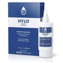 HYLO GEL 2 ống x 10ml - Thuốc nhỏ mắt dưỡng ẩm cho chứng khô mắt mãn tính, khô mắt nặng & hỗ trợ sau phẫu thuật Laser