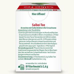 Trà thuốc trị chướng bụng đầy hơi, viêm niêm mạc họng - Bad Heilbrunner, hộp (8 gói x 1,6g).