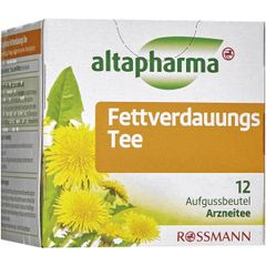 ALTAPHARMA Fettverdauungs Tee - Trà dược liệu, tiêu mỡ, giảm cân, hộp (8 gói x 2g).