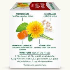 Hỗ trợ gan và túi mật, trị đầy bụng khó tiêu, Bad Heilbrunner, Trà dược liệu hộp (8 gói x 1,75g).