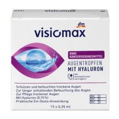 Visiomax Augentropfen - Thuốc nhỏ dưỡng và chống khô mắt, hộp 15 ống 0,35 ml/ống