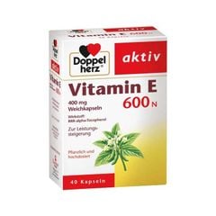 Vitamin E 600N Doppel Herz- Viên nang Bổ sung nguồn Vitamin E hoàn toàn tự nhiên cho cơ thể, hộp 40v