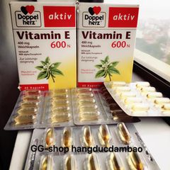 Vitamin E 600N Doppel Herz- Viên nang Bổ sung nguồn Vitamin E hoàn toàn tự nhiên cho cơ thể, hộp 40v