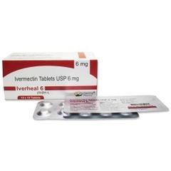 Ivermectin Iverheal USP 6mg - Viên uống điều trị nhiễm ký sinh trùng, hộp 10x10 viên