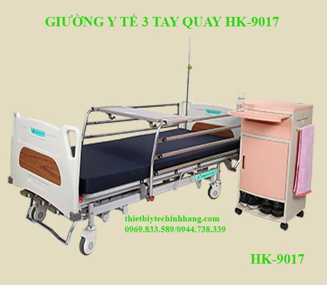 GIƯỜNG Y TẾ 3 TAY QUAY HK-9017