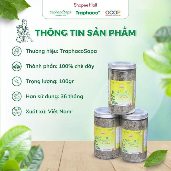  Trà Thảo Dược Dây Leo Sapa TRAPHACOSAPA OCOP 4 SAO Bảo Vệ Dạ Dày 100gr 