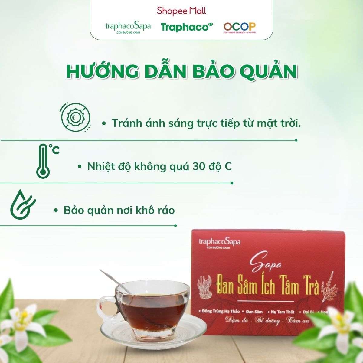  Trà Túi Lọc Đan Sâm Ích Tâm Trà Sapa TRAPHACOSAPA Dưỡng Tâm Dưỡng Huyết Tốt Cho Tim Mạch Hộp 18 Túi Lọc 