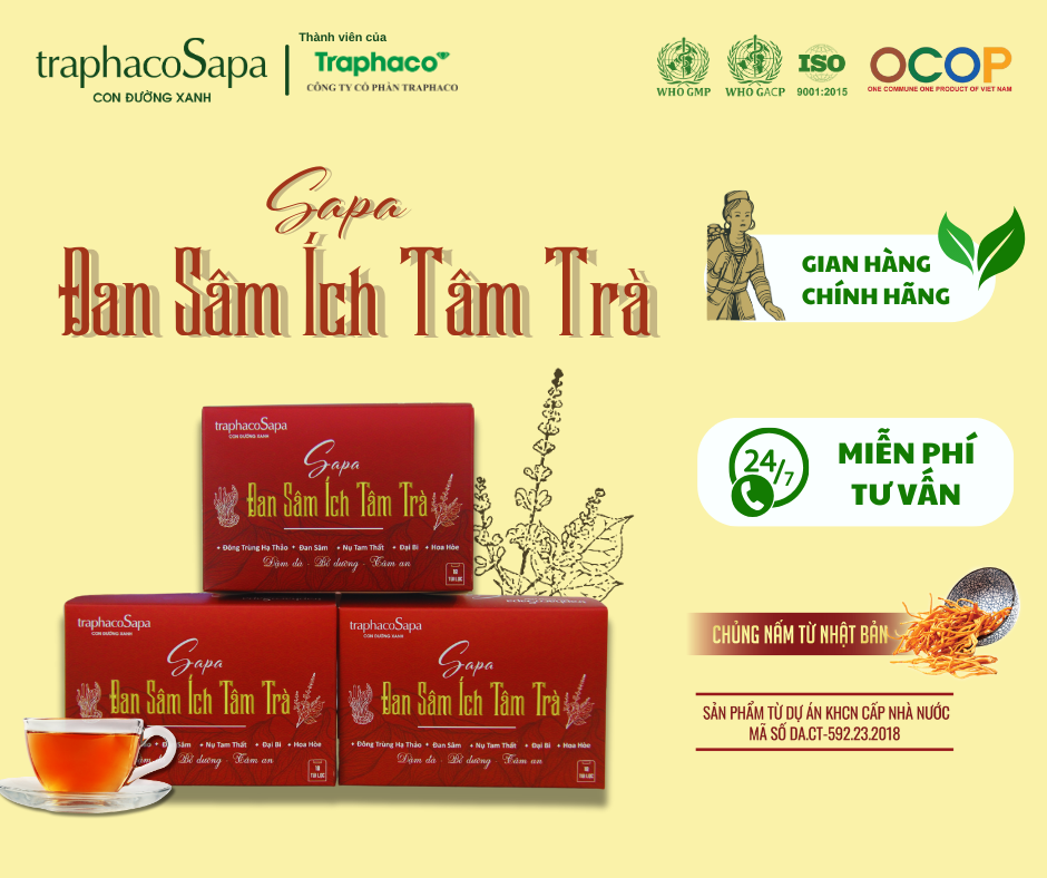  Sapa Đan Sâm Ích Tâm Trà - Hộp 18 túi lọc 