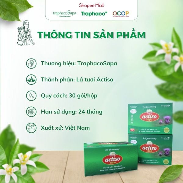  Trà Phun Sương Atiso Sapa Trà Cốm Lợi Gan Actiso TRAPHACOSAPA OCOP 5 Sao Tốt Cho Sức Khoẻ Hộp 30 Gói 